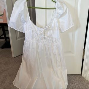 White Puff Sleeve Dress